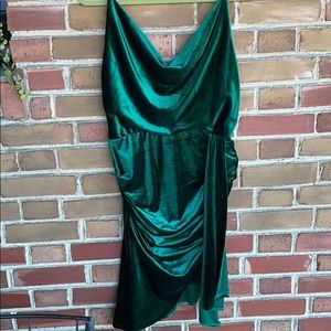 Green velvet dress